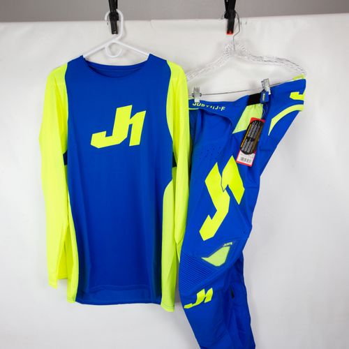 JUST1 J-Flex Aria Blue-Fluo Yellow Pant/Jersey Gear Combo