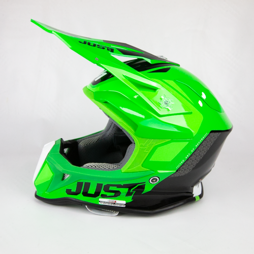 JUST1 J18 Pulsar Fluo Green/Titanium Black Gloss Helmet