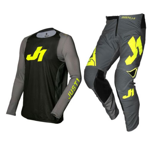 JUST1 J-Flex Aria Dark Grey-Fluo Yellow Pant/Jersey Combo