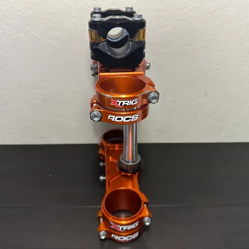 Xtrig Rocs Triple Clamps W/ Bar Mounts 1624 KTM Orange Clamp Set 48mm