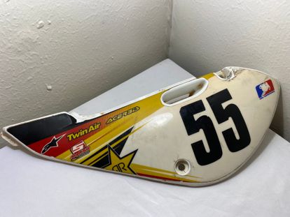 2003 Suzuki RM65 Oem Side Number Plates Panels 2003-2005 White Yellow Plastics 
