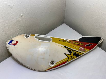 2003 Suzuki RM65 Oem Side Number Plates Panels 2003-2005 White Yellow Plastics 