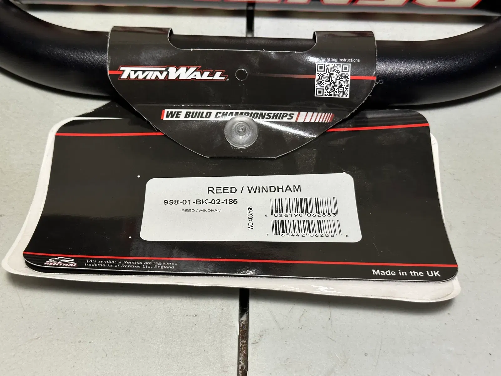 Renthal Twinwall Handlebars 1 1/8 Reed/Windham Bars Black