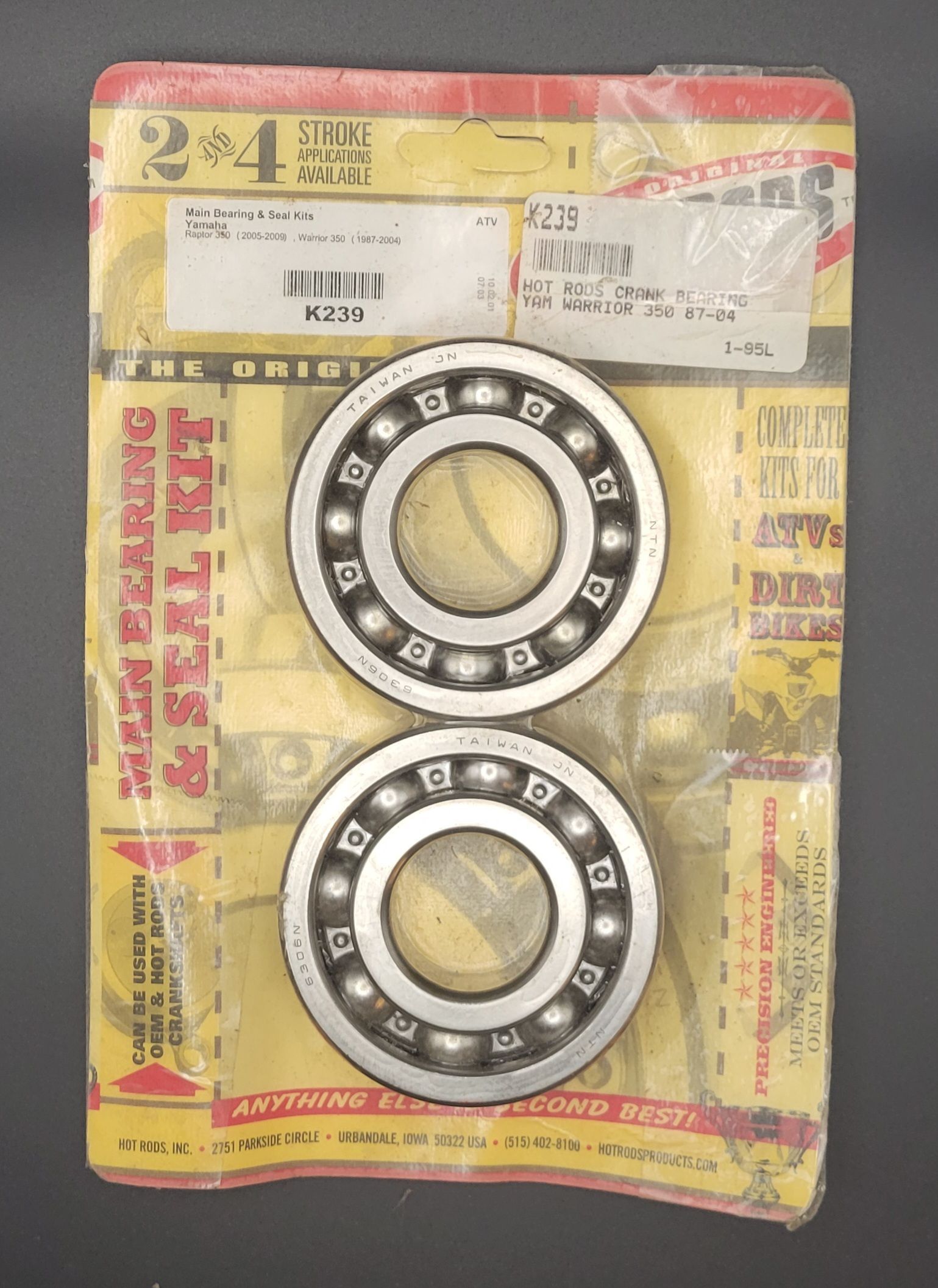 Hot Rods Main Bearing Kit Yamaha 350 Raptor And 350 Warrior K239