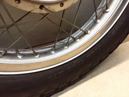 VTG 1970 Suzuki T250-II Hustler Rear Wheel & Tire Assy Akront ANX-B216