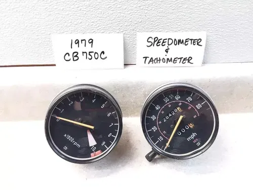 VTG 1979 Honda CB750 Custom CB750C Speedometer & Tachometer Gauge Pair PJ-7