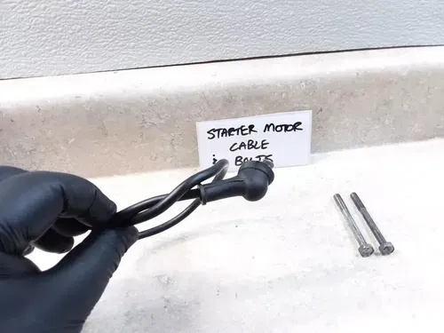 1982 Kawasaki KZ 750 KZ750-N Spectre Engine Starter Motor Cable & Bolts PJ-10