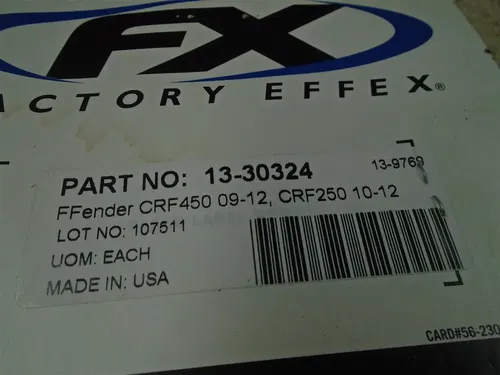 FX Factory Effex Kit Part No 13-30324 Honda CRF450 CRF250 2010 2011 2012 SR-161