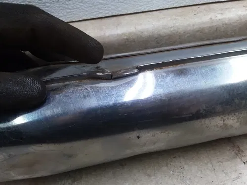 Honda CB450 Bomber Original Damaged Left Exhaust Muffler 1968 #13 ANX ARP E12