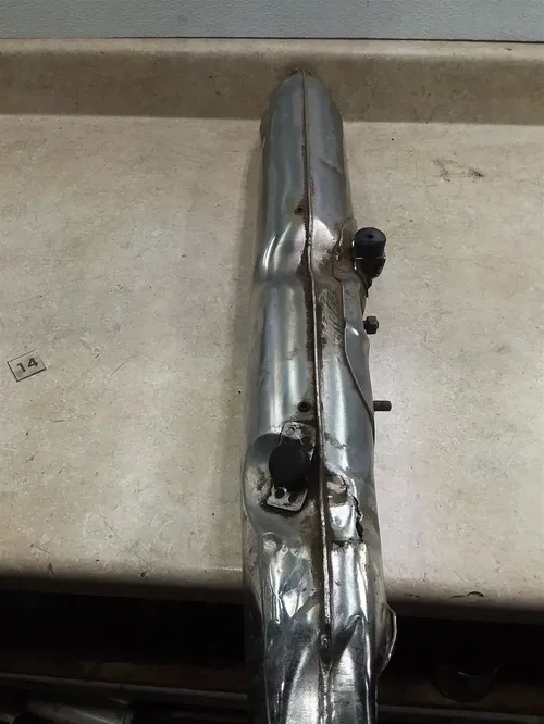 Honda CB450 Bomber Original Damaged Left Exhaust Muffler 1968 #13 ANX ARP E12