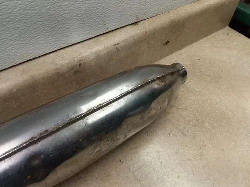 Honda CB450 Bomber Original Damaged Left Exhaust Muffler 1968 #13 ANX ARP E12