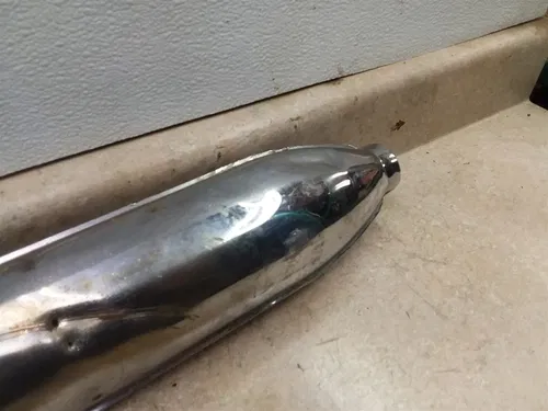 Honda CB450 Bomber Original Damaged Left Exhaust Muffler 1968 #13 ANX ARP E12