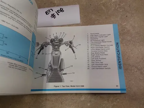 Harley Davidson XLS-1000 XLH1000 1980 Owners Manual #108 ANX ARP E17