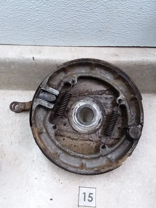 CZ CZ250 CZ400 Red Frame Rear Wheel Brake Plate 1974 #15 ANX B210