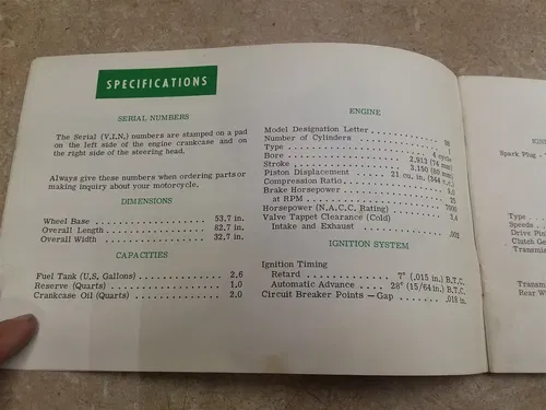 Harley Davidson SPRINT Original Owners Manual 1971 #106 ANX ARP E17
