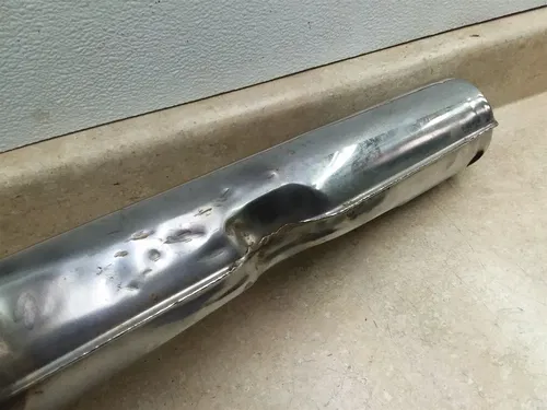 Kawasaki KH250 S1 Original Left Exhaust Muffler & Baffle 1970s #2 ANX ARP E