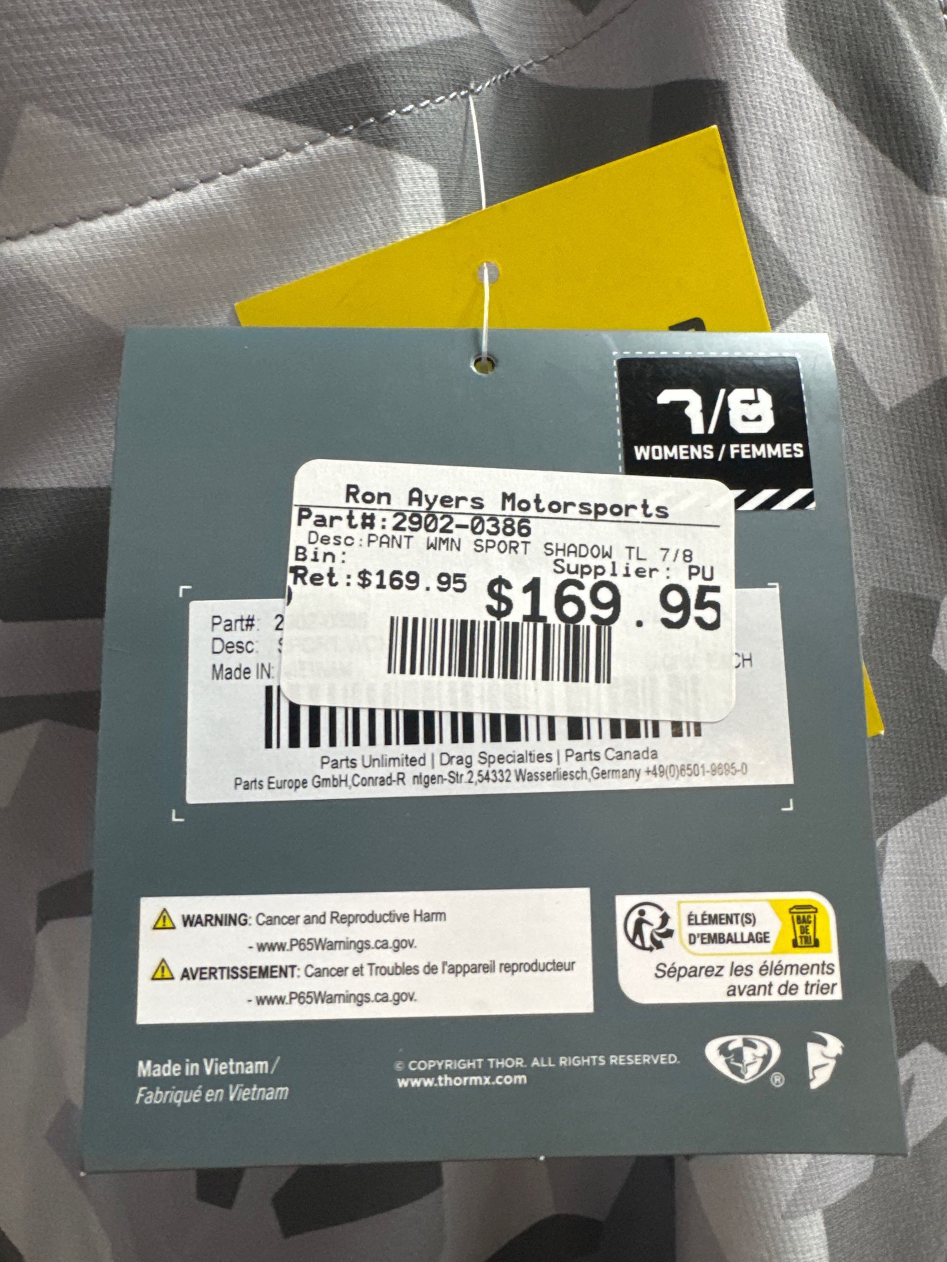 Thor Sport Shadow Large Jersey & 7/8 Pant