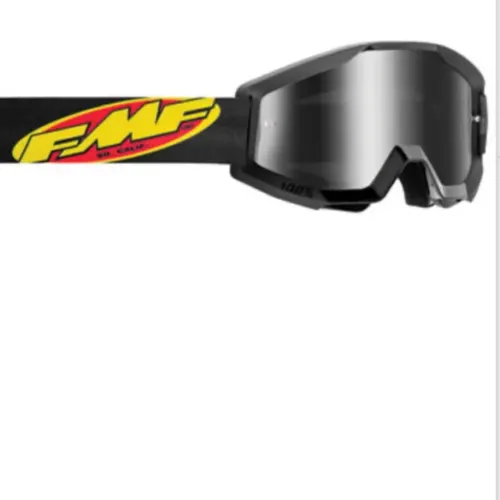 New FMF BY 100% PowerCore Goggle Black Silver Mirrored lens MX ATV