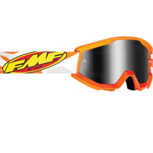 100% x FMF Powercore MX Goggles - Assault Orange/Grey w/ Mirror Lenses