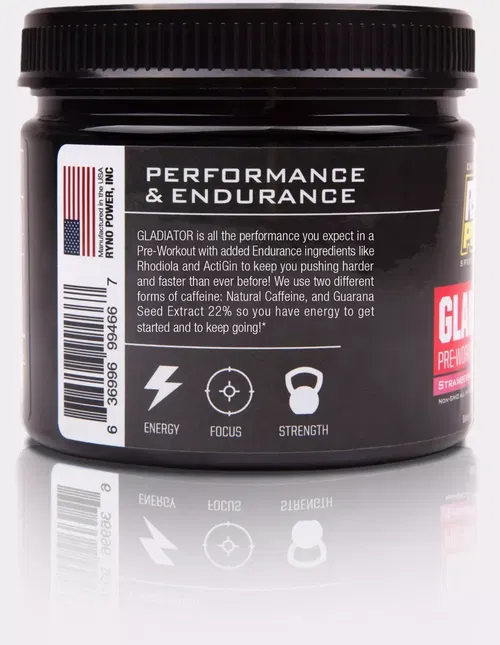 Ryno Power Gladiator Pre-Workout Strawberry Lemonade 30 Servings Natural Non-GMO