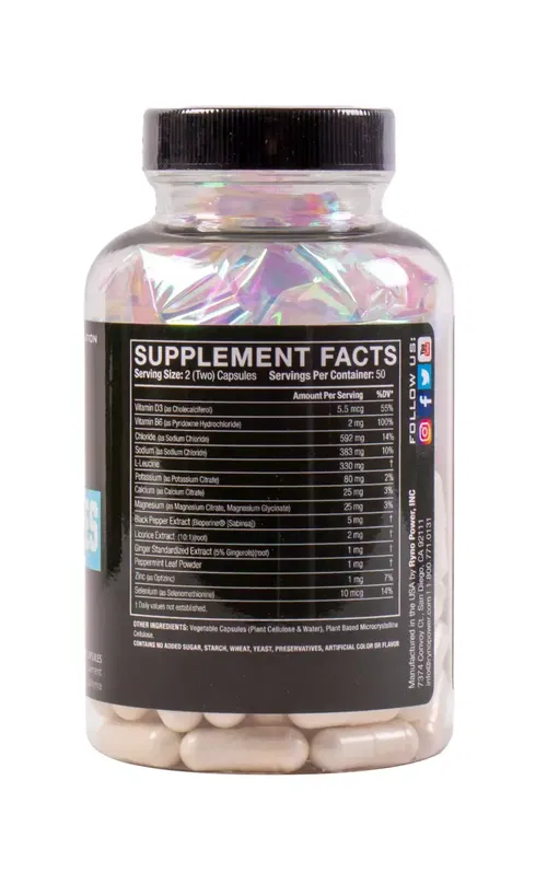 Ryno Power Electrolytes 50 Servings 100 Capsules Hydration Exercise Supplement