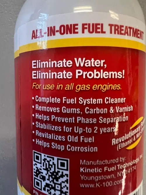 K100 Fuel Treatment 8oz G+  K 100 Gas Stabilizer Octane Boost Injector Cleaner