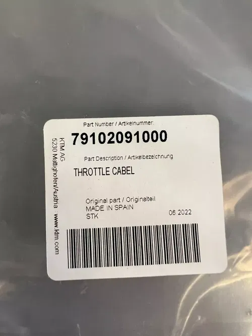 Throttle Cable OEM KTM Husqvarna Gas Gas SXF FC MC XCF EXCF FX FE EX 250 350 450