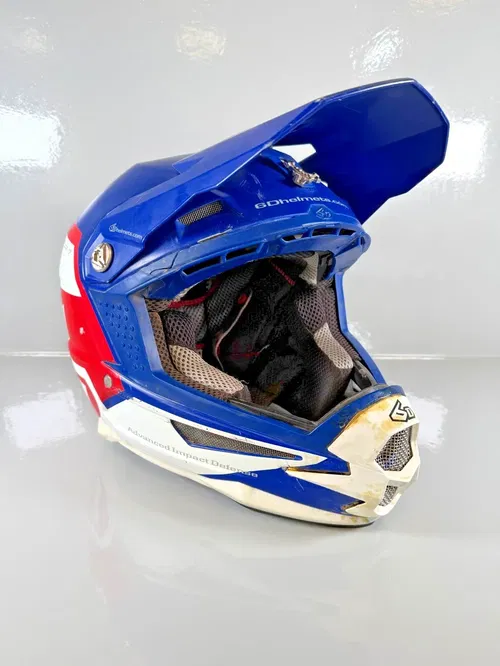 6D ATR-1 Helmet Red White Blue Youth Small YS MX ATV UTV Kids Motocross Moto ODS