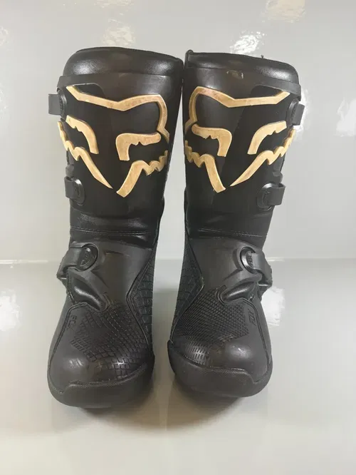 Fox Racing Comp Y Motocross Boots US 2 EU 34 Black White Youth MX Off-Road