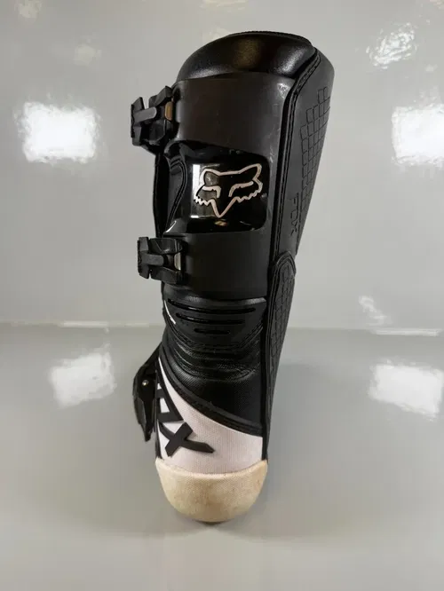 Fox Racing Comp Y Motocross Boots US 2 EU 34 Black White Youth MX Off-Road