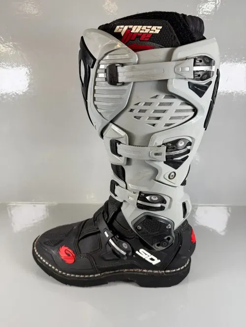 Sidi Crossfire 3 TA Motocross Boots  Size US 7 EU 40 Grey Black MX Off-Road