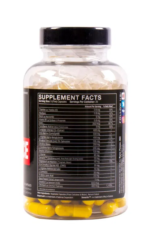 Ryno Power Endurance 25 Servings 125 Capsules Natural Supplement Bike Moto Run
