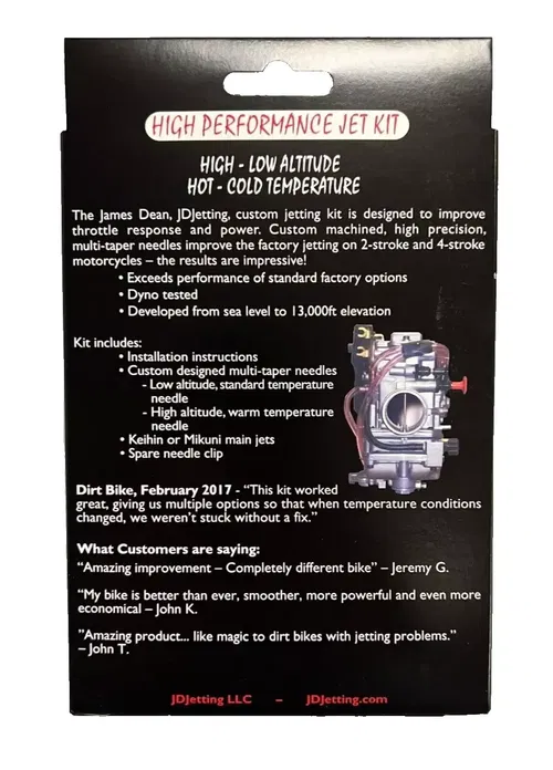 Honda CRF150R Jet Kit JD Jetting JDH009 2007-2024 CRF 150 R Main Pilot Needle