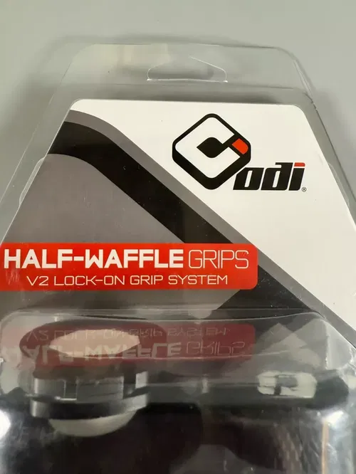 ODI Lock-On Grips Black v2 Half Waffle MX Dirt Bike Moto Twist Medium Compound