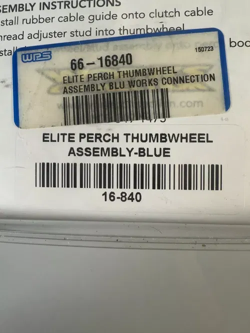 Works Connection Elite Perch Thumbwheel Assembly Blue 16-841 Clutch Adjuster