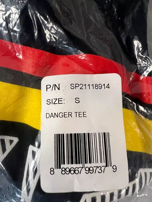 FMF T-Shirt Danger Small Black MX ATV UTV Dirt Bike Racing Off Road Moto Tee