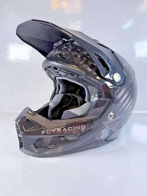 Fly Racing Formula Helmet Carbon Youth Large YL Black Rheon MX ATV UTV Motocross