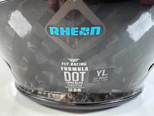 Fly Racing Formula Helmet Carbon Youth Large YL Black Rheon MX ATV UTV Motocross
