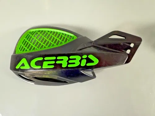 Acerbis Uniko Handguards Black KX Green Vented Hand Guards MX Dirt Bike ATV