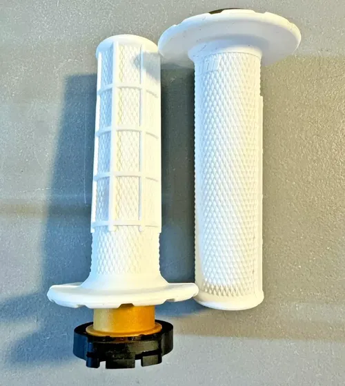 ODI Lock-On Grips Pro White Soft Compound v2 Half Waffle MX Dirt Bike Moto Twist