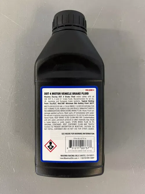 Maxima DOT 4 Racing Brake Fluid 80-87916 High Temp Synthetic 600 Degree No Fade