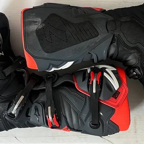 Tech 7 Enduro Black/Grey/Fluo Red 