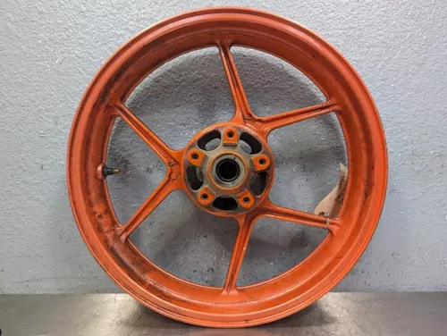 2005-2006 Kawasaki Ninja ZX6R 636 OEM Front Wheel Rim Orange - 41073-0776-2A
