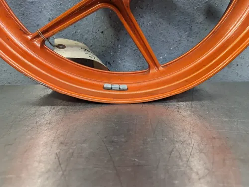 2005-2006 Kawasaki Ninja ZX6R 636 OEM Front Wheel Rim Orange - 41073-0776-2A