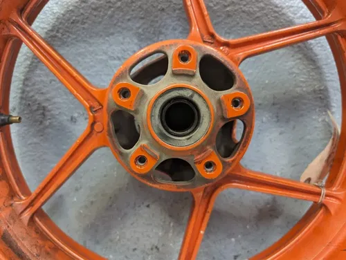 2005-2006 Kawasaki Ninja ZX6R 636 OEM Front Wheel Rim Orange - 41073-0776-2A