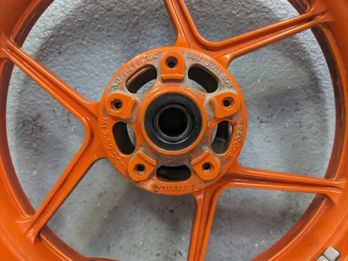 2005-2006 Kawasaki Ninja ZX6R 636 OEM Front Wheel Rim Orange - 41073-0776-2A
