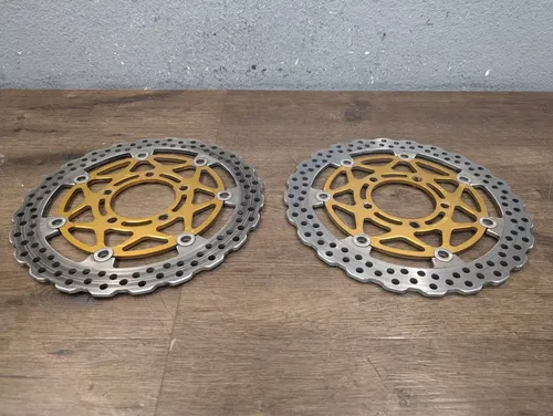 05 KAWASAKI NINJA ZX10R OEM FRONT LEFT RIGHT BRAKE ROTORS DISCS - 41080-0068-488