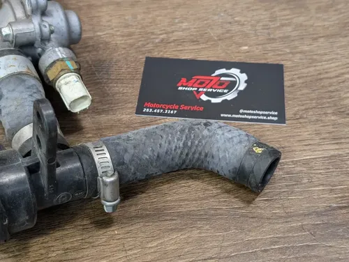 2013-2017 KAWASAKI NINJA EX300 OEM THERMOSTAT HOUSING RADIATOR CAP FILL HOSES