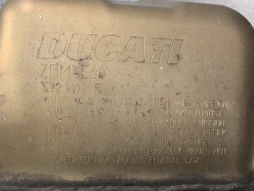 2019 DUCATI HYPERMOTARD 950 OEM Presilencer Lower Sump Collector - 57211872B