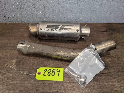 2001-2002 Yamaha YZF R6 SC Project CR-T Exhaust Muffler w/ Midpipe Mid Pipe